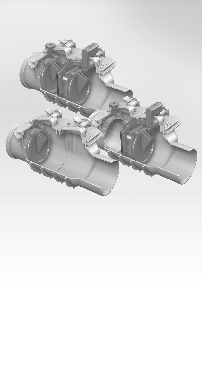 INSTRUKCJA MONTAZU I OBSŁUGI Zawór zwrotny kanalizacyjny dwuklapowy KESSEL-Staufix Zawór zwrotny kanalizacyjny