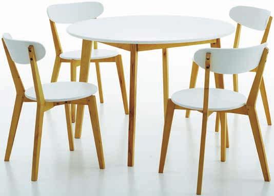 S80 x D160 x W78 cm. Krzesła: Skóra ekologiczna i lite drewno.