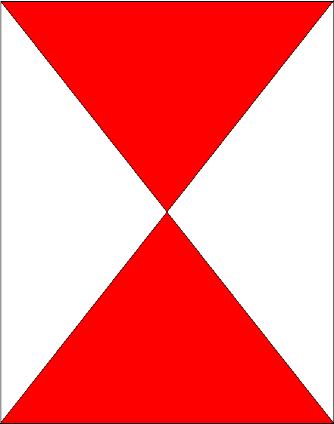 Tabliczki odblaskowe muszą być zgodne z dodatkiem E do TSI Wagony towarowe i mieć następujący kształt z białymi trójkątami bocznymi oraz czerwonymi trójkątami na górze i na dole: Tabliczki muszą