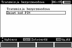 5. Kursorami ustawić żądany kod. Taki sam kod należy wpisać w programie komputerowym. Ma on służyć zabezpieczeniu transmisji. 6.