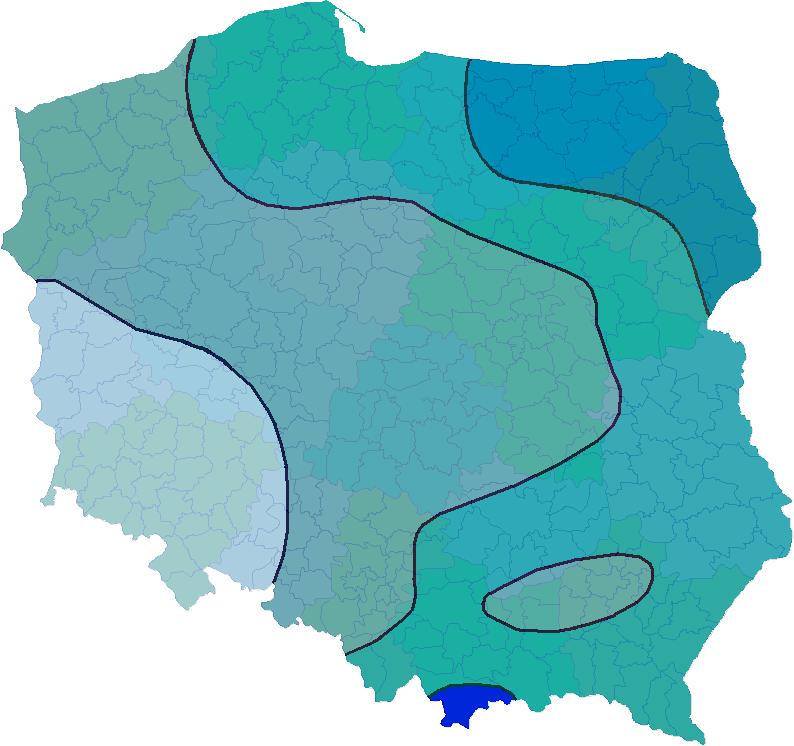 Szczecin 3 Gdańsk Olsztyn 4 Bydgoszcz Białystok Zielona Góra 1 Poznań Wrocław Opole 2 Łódź Kielce Warszawa 2 Lublin 3 KatowiceCzarna 22 12'E 50 07'N Kraków Rzeszów 5 Rysunek 5.