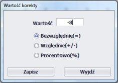 Regulacja - Korekta RPM Zakładka Korekta RPM zawiera tabelę która pozwala dodatkowo korygować wartości czasu wtrysku gazu w zależności od obrotów silnika i czasów wtrysku benzyny.