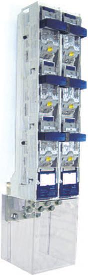 A 800 160 NH-/3 185 mm 3 Pole vertical design double fuse switches (BTVC-D) podwójne rozłączniki bezpiecznikowe listwowe (BTVC-D) Range / Zakres produktów Reference Numer referencyjny Type Typ