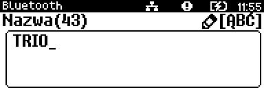 Wybrać pozycję 3 Nazwa (wybór pozycji jest identyczny, jak wybór menu Bluetooth ). Za pomocą klawiszy i należy ustawić migający kursor w polu, które ma być zmienione.