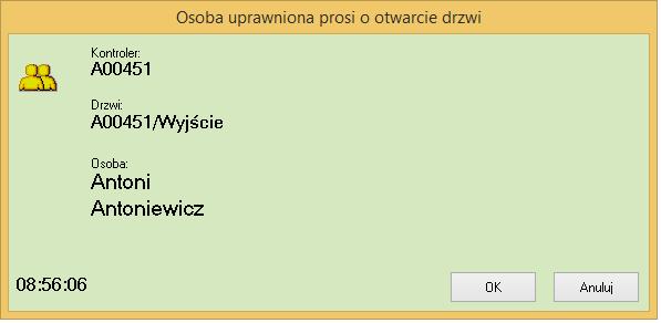 Komunikat ten należy potwierdzić (OK) jeśli osoba ma