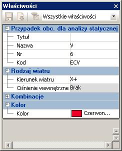 Wybierz z rozwijalnej listy: "Wszystko" aby uwzględnić wszystkie elementy konstrukcji w celu automatycznego wygenerowania ciężaru własnego; "Lista" aby wybrać systemy modelu zawierające elementy, dla