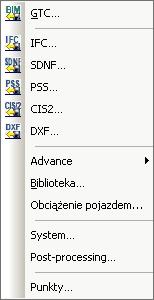 Import/Eksport Advance Design umożliwia import oraz eksport plików z / do innych programów. Import plików do Advance Design Menu: Wybierz Plik > Import.