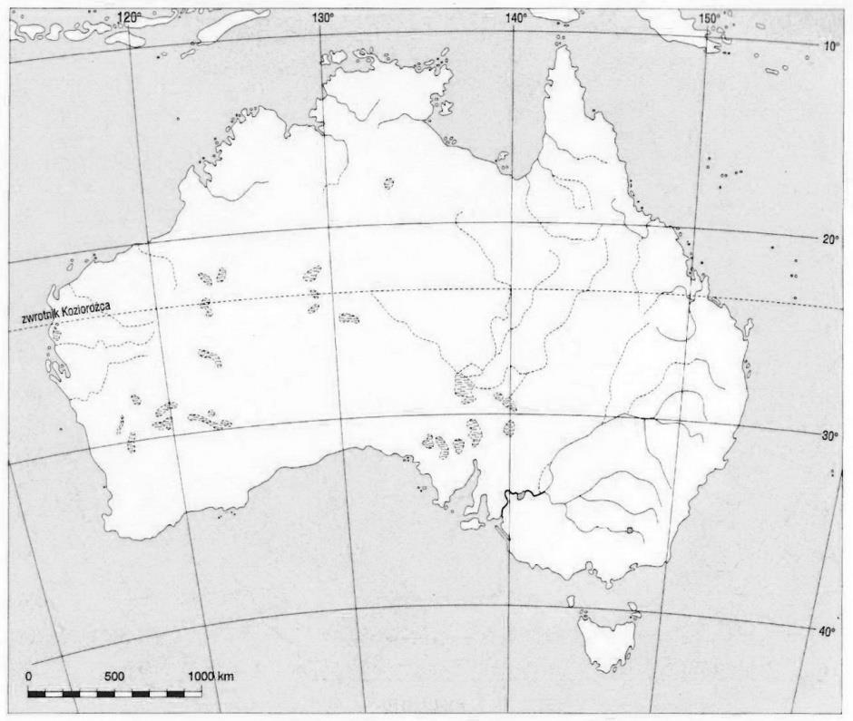 Zadanie 18. (0 2) Na mapie konturowej Australii literami do A do E znaczono wybrane obiekty geograficzne. B A C D E Na podstawie: Białek W., Wnuk G., 2018, Teraz geografia.
