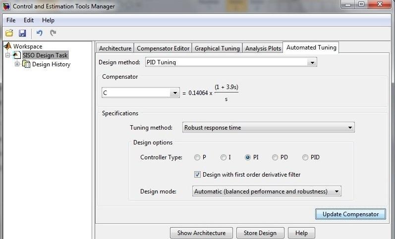 Kp + Ki/s sisotool =0.14064*3.