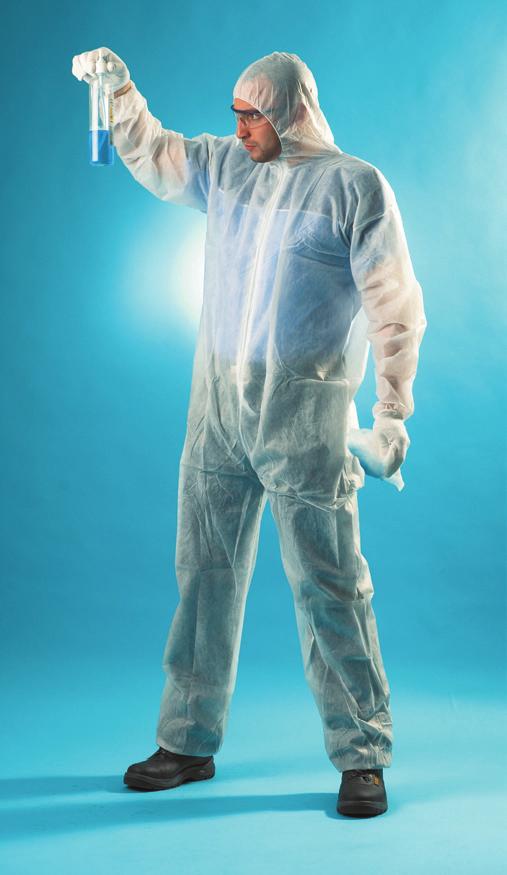 kapturem, tkany polipropylen, ochrona przed zabrudzem, rozmiary M-XXL Disposable coverall with hood,