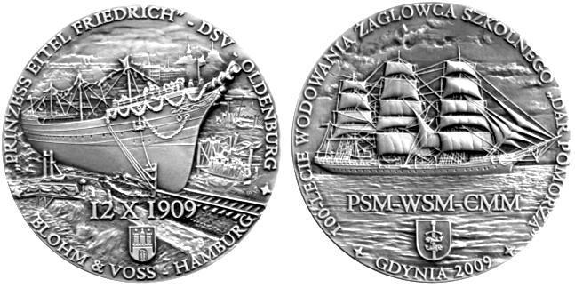 szt. 100-lecie wodowania Daru Pomorza Emisja: 2009 Średnica: 70