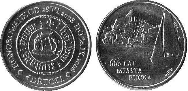 1348 Detków Puck 660 lat Emisja: czerwiec 2008 Metal: Au
