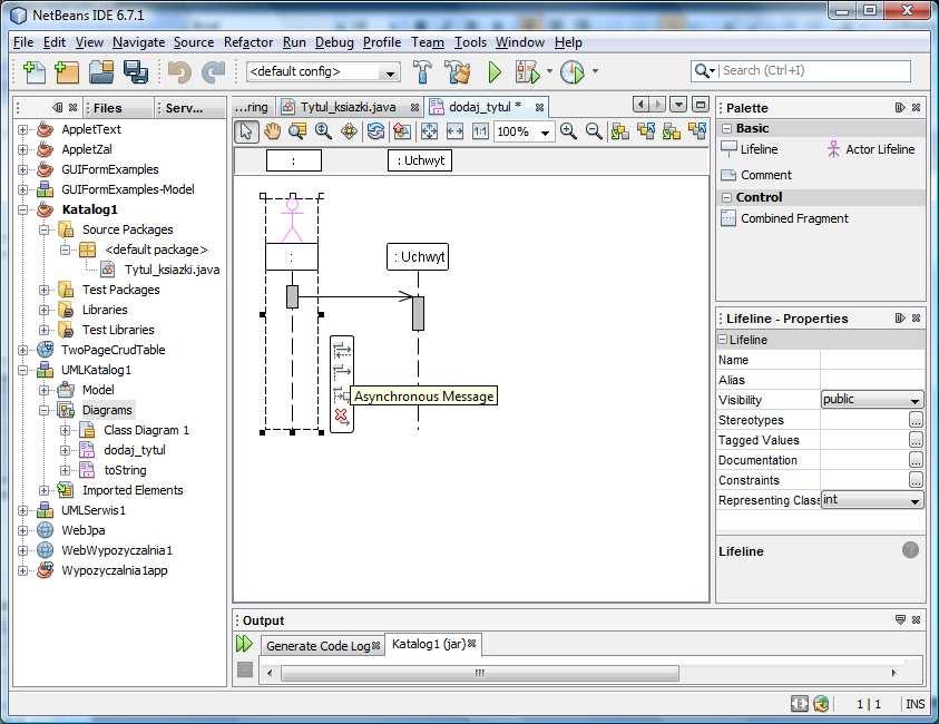 24) Wstawienie do projektu drugiego diagramu typu Sequence Diagram dla przypadku użycia dodaj_tytul.