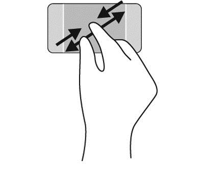 Powiększanie i zmniejszanie przez rozsuwanie i zbliżanie dwóch palców Gesty zbliżania i rozsuwania dwóch palców umożliwiają zmniejszanie lub powiększanie obrazów oraz tekstu.