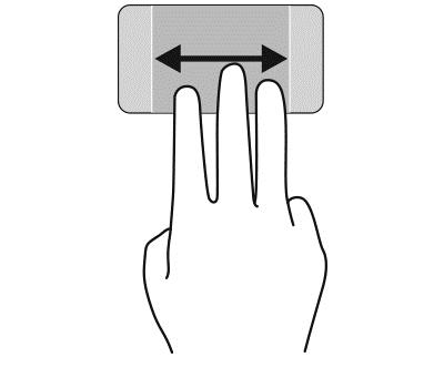 Połóż trzy palce w obszarze płytki dotykowej TouchPad i wykonaj