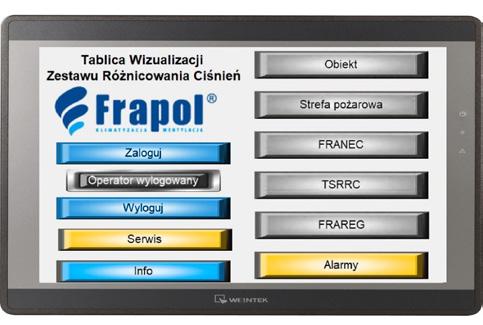 Tablice wizualizacji różnicowania ciśnień WRC24 i WRC230 służą do wizualizacji stanów pracy systemu i wyświetlania bieżących informacji o wszystkich elementach wchodzących w skład systemu.