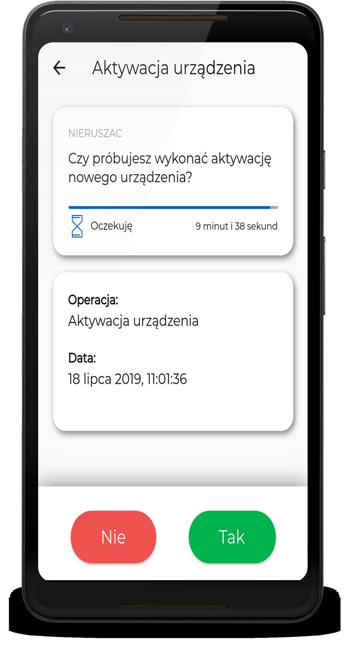 W aplikacji EBO Token PRO pojawi sie zapytanie o aktywację nowego