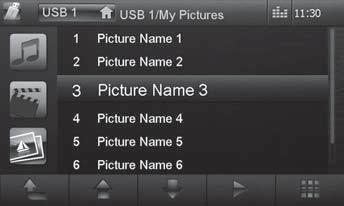 Odtwarzanie nośników DVD/CD/USB/SDHC/iPod Po wybraniu filmu zostaje uruchomione odtwarzanie. Podczas odtwarzania filmu menu odtwarzania nie jest wyświetlane.