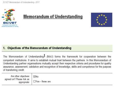 Porozumienie o Partnerstwie - Memorandum of Understanding przygotowane przez koordynatora projektu ze szkoły we