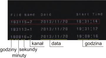 (4) Wciskając przyciski wybierz plik, który chcesz odtworzyć.
