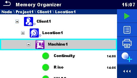 Katalog Projekt Lokalizacja Klient Element Maszyna Rozdzielnica Urządzenie (opis krótki) Urządzenie (opis pełny) Rozpoczynając od pierwszego poziomu struktury pamięci wewnątrz menadżera projektów,