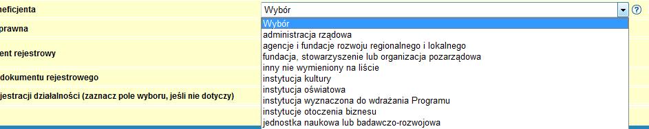 pole nie zostało wypełnione lub zostało wypełnione błędnie. Gdy pole zostanie wypełnione poprawnymi danymi ikona znika.