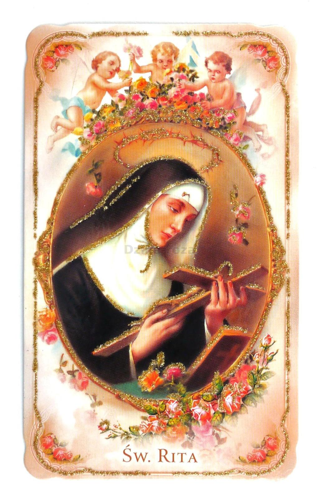 Św. Rita Święta Rita z Cascia (1381 1457) Patronka spraw trudnych i beznadziejnych Wszystko w życiu świętej Rity jest nadzwyczajne, od Jej niezwykłego poczęcia, przypominającego historię św.