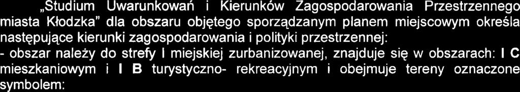 okresla nastepujqce kierunki zagospodarowania i polityki przestrzennej: - obszar nalezy do strefy I miejskiej zurbanizowanej, znajduje sie w obszarach: I C mieszkaniowym i I B