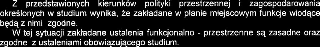 (istniejqce) - tereny gospodarczo - przemyslowe, Z przedstawionych kierunkow polityki przestrzennej i zagospodarowania okreslonych w studium wynika, ze zakladane w planie