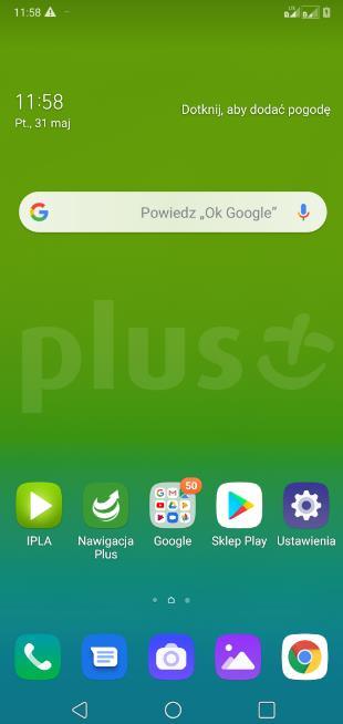 LG K50 To nas wyróżnia! animacja na start i wyłączenie; tapeta i tapeta blokady; Aplikacja ipla, NaviExpert ze skrótem na jednym z ekranów głównych.