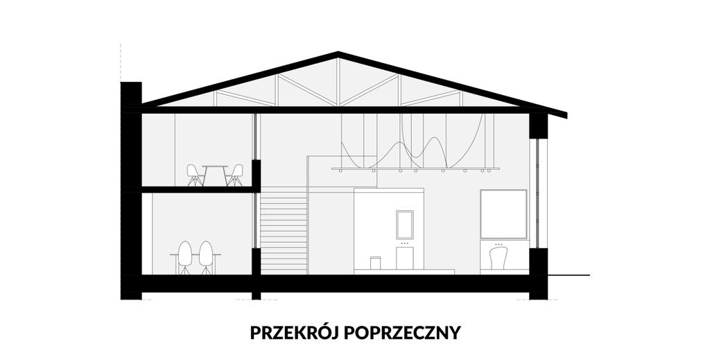 Obiekt dostosowany został do funkcji ekspozycyjno-handlowej parter mieści showroom z luksusowymi materiałami wyposażenia wnętrz.