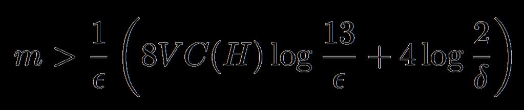 VC dimension and Occam s razor Using VC(H) as a measure of expressiveness we have an Occam theorem for infinite hypothesis spaces Given a