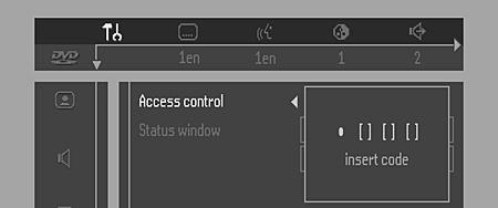 Kontrola dostępu Kontrola dostępu; blokada przed dziećmi (DVD Video i Video CD) Włączanie/wyłączanie blokady przed dziećmi 1 Zatrzymaj odtwarzanie płyty i, za pomocą przycisków 3/4 wybierz z menu