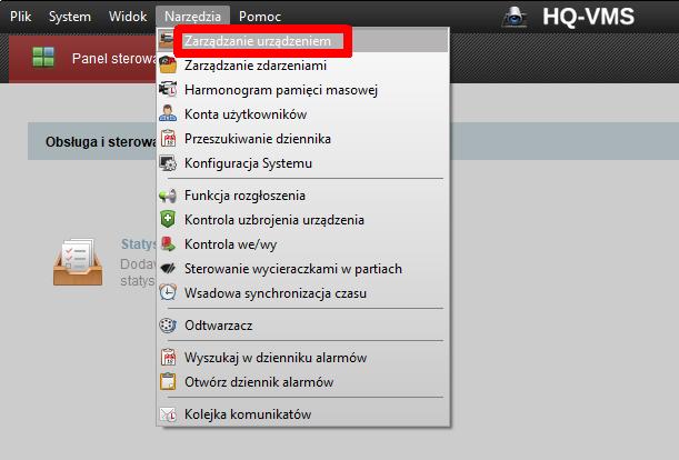 Konfiguracja programu HQ VMS. 1.