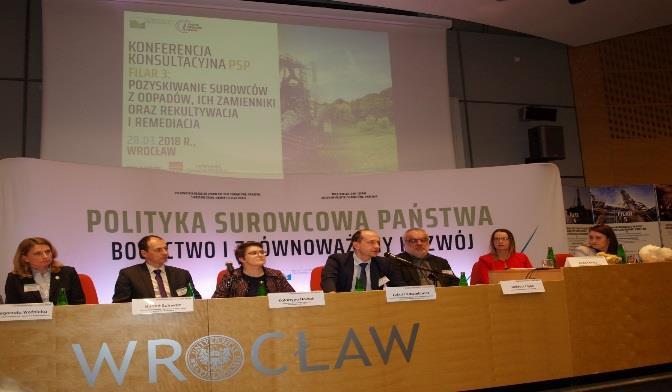 Uniwersytet Wrocławski 5 regionalna konferencja konsultacyjna dotycząca projektu Polityki Surowcowej Państwa.