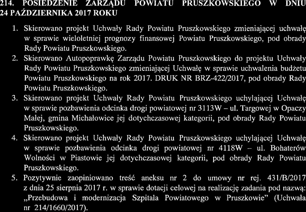 n ubezpieczenie mjątku i innych interesów Powitu Pruszkowskieo wrz z jednostkmi ornizcyjnymi i instytucjmi kultury (Uchwł nr 21/1658/217). 1.