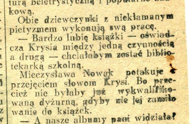 102 Kronika biblioteki jako materiał dokumentujący działalność biblioteki... Fragment artykułu Edek wstąpił do czytelni Jakimi cechami charakteryzowała się E. Wierzbowska?