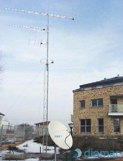Instalacja antenowa maszt poza budynkiem Gdy dla architekta jest ważna estetyka dachu: Większe