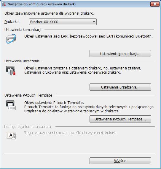 Zmienianie ustawień drukarki do etykiet Korzystanie z Narzędzia do konfiguracji ustawień drukarki dla systemu Windows 4 1 Podłącz drukarkę, którą chcesz skonfigurować, do komputera.