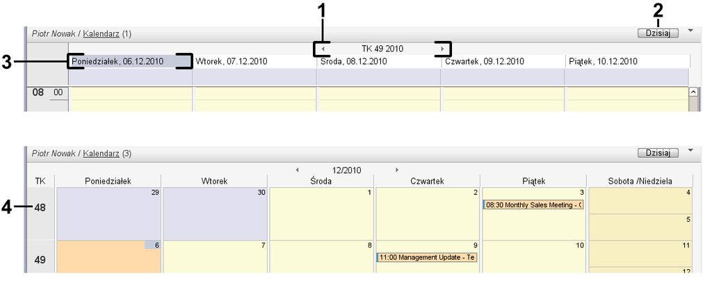 Moduł Kalendarz Jak przeglądać kalendarz 5.3.3. Jak przeglądać kalendarz Okno widoku ogólnego kalendarza wyświetla określony przedział czasu: na przykład, konkretny miesiąc.