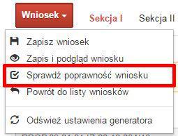 3. W sekcji III pola w pkt. 3.7 będą nieaktywne (brak możliwości ich edytowania). Dane w tym punkcie zostaną załadowane przez generator po wypełnieniu odpowiednio pól w pkt. 3.7 w Kartach Lidera oraz Partnera/Partnerów, które znajdują się w sekcji XII.