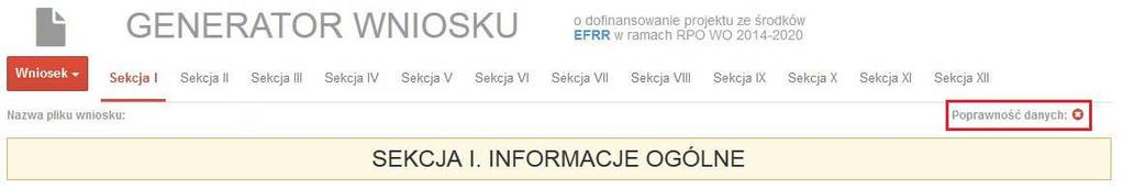 Błąd należy poprawić, gdyż nie będzie możliwe utworzenie projektu i wysłanie go do IOK.