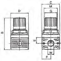 40 40 13,5 20 27,5 27 T070003040000 REG0 1/4 0-12 600 74 40 40 13,5 20 27,5 27 T070002040000 Manometry plastikowe z podwójną skalą, przyłącze tylne, klasa