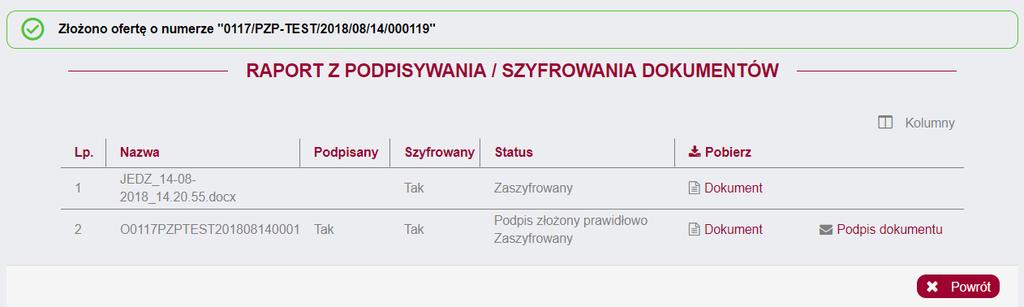 2 Złożenie oferty. Po kliknięciu Wykonawca zostanie przeniesiony na stronę składania oferty, na której widnieją zakładki: - Dane ogólne zawiera dane Wykonawcy wprowadzone podczas rejestracji.