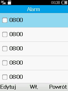 22 Alarm... Telefon wyposażony jest we wbudowany budzik z funkcją drzemki. Możesz ustawić alarm, wybierając Alarm\ OK\Edytuj z poziomu menu głównego. 23 Zegar światowy.