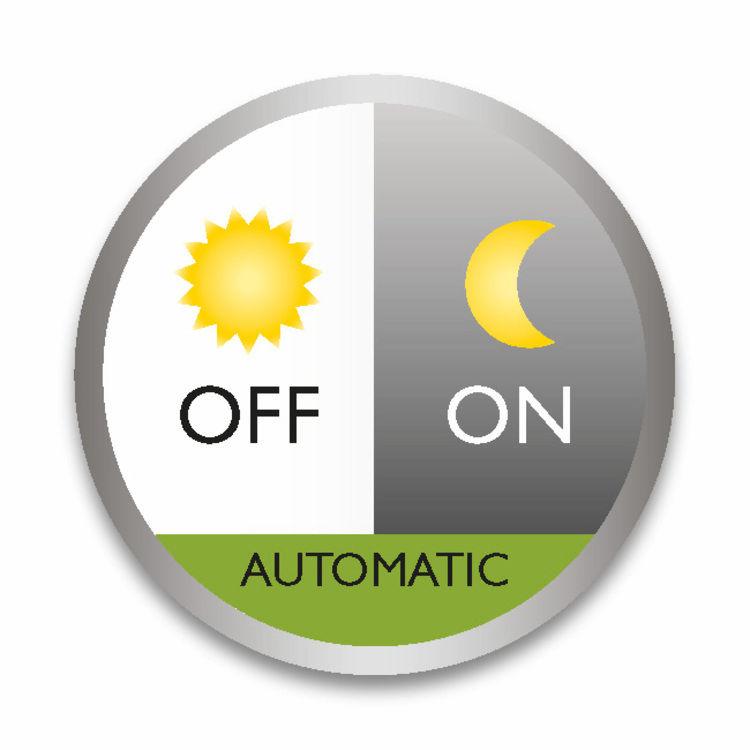 Wyjątkowa funkcja dzień/noc Wbudowany panel solarny Dzięki funkcji dzień/noc ta lampa zewnętrzna automatycznie włącza się po zmroku.