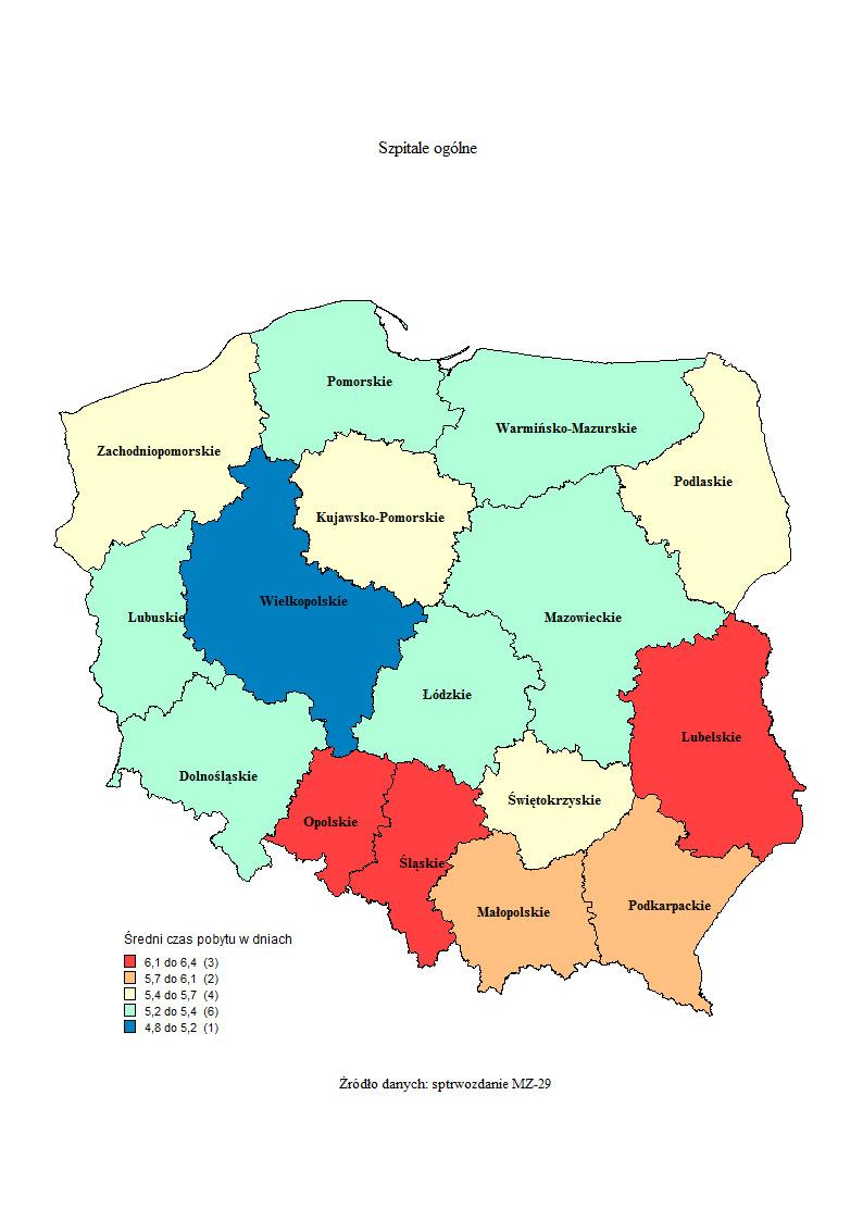 Mapa 5 Działalność szpitali ogólnych