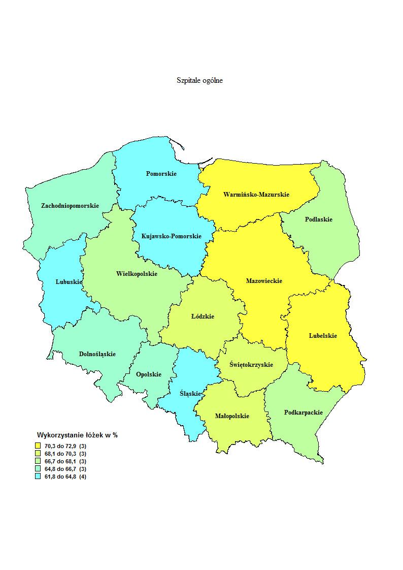 Mapa 6 Działalność szpitali ogólnych