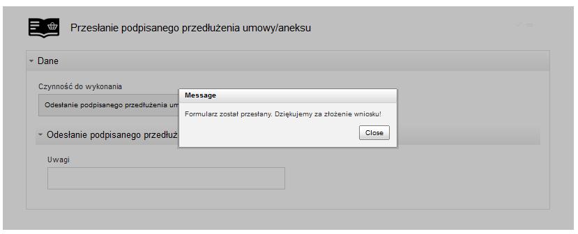 Poniżej podgląd statusów w procesie Przedłużenia umowy o dostęp do kanalizacji kablowej.