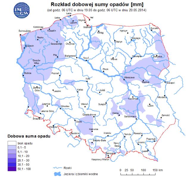 PIB wody na głównych rzekach